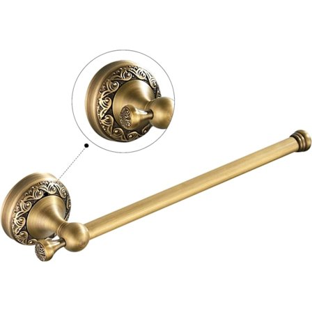 Antik håndklædeholder, retro håndklædestang i messing, po