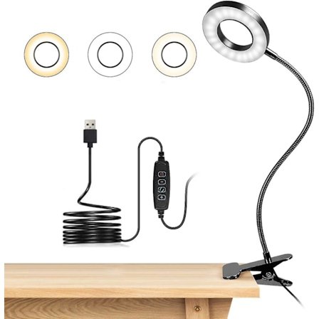 Klemme USB-bordlampe 8w 3 farvetemperatur LED klemmelampe klemmelampe til seng