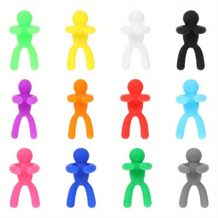 12 stk., Genanvendelige Glas Kop Vinglas Flaske Markører - Silikone Små Mand Tags til Fest og Bar Indretning