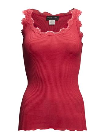 Silk Top W/ Lace T-shirts & Tops Sleeveless Rød Rosemunde*Betinget Tilbud