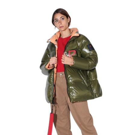 Peuterey, Eco-Sustainable And Reversible Down Jacket Zielony, Kobieta, Rozmiar: S