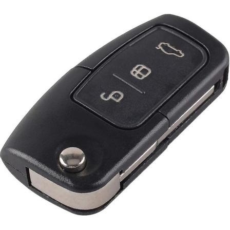 Kolmen painikkeen taittuva kauko-ohjain auton avaimen vaihto F-o-r-d Focus Fiesta C-max S-max Kuga Mondeo Mk4 Galaxylle (leikkaamaton avainliuska)