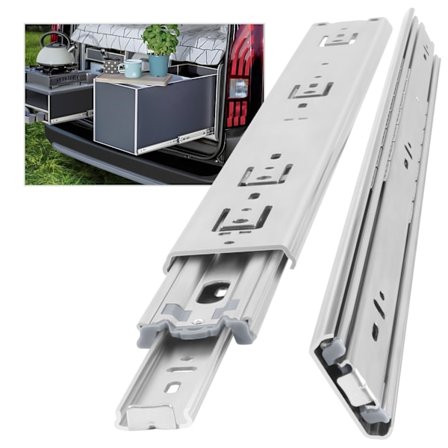 Kraftige skuffeskinner, belastningskapacitet op til 68 kg, uden lås, udtræk 800 mm, 1 par (2 stk.)