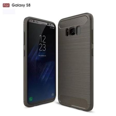 Samsung S8 etui Fleksibelt premium TPU-resistent kulfiberskal stødsikkert cover til Galaxy S8 G950 etui grå