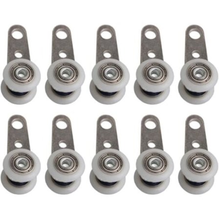 Förpackning med 10 rullar för altandörrar eller skjutdörrar - metall och plast - 4,5 x 1,9 cm/NC/