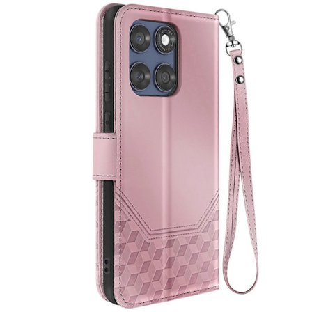 Fodral för Motorola Edge 60 Fusion och Edge 60 Plånbok 3D-Mönster, Roséguld