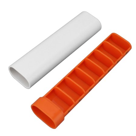 7 Dagars Portabel Mini 7 Fack Medicin Organizer Behållare Låda för Kosttillskott Vitaminer Vit Orange