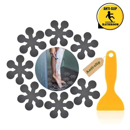 24-pak Grå Skridsikre Badekar-dekaler med Skraber Premiumkvalitet