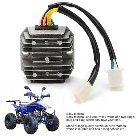 Spenningregulator Likretter 7 Ledninger Dobbel Plugg Aluminiumslegering ABS for Scooter Moped ATV 12V