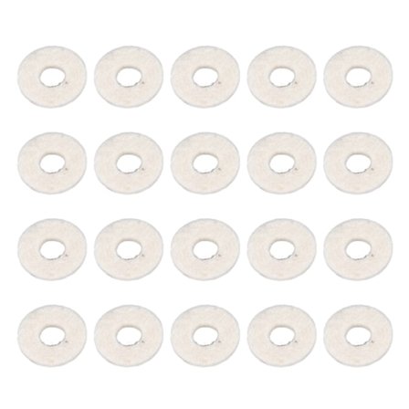20 stk trompetfilt støyreduksjon slitesterk elastisk trompetventil filt skiver beige