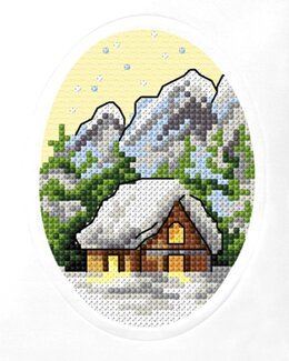 Broderipakke Kort Hytta - Orchidea