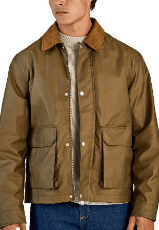 Lindbergh Field jacket with corduroy collar Jackor Herr Grön L