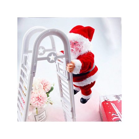 Jultomteleksaker kommer med tillbehör som en stege, musik och en presentpåse.