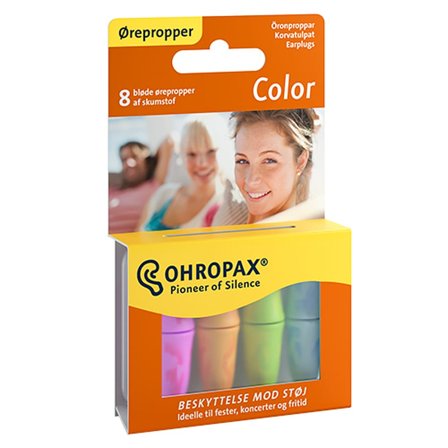 Ohropax Earplugs Color 8 stk., Tøj & Bolig, Ører, Ørepropper