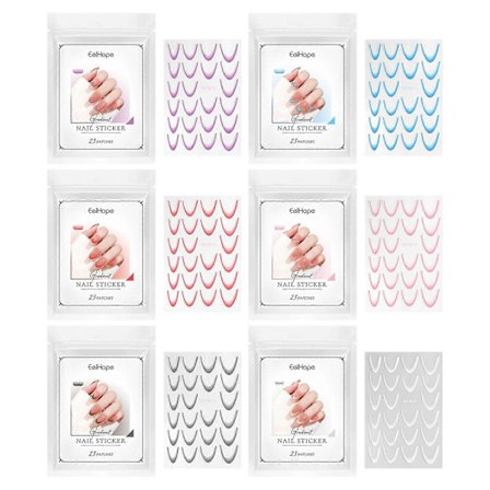 Franske Gradient Negleklistremerker - Vanntette, Ripebestandige, Enkle å Påføre