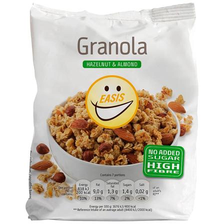 EASIS Granola m. hasselnødder & mandler 350 g, Helse & Madvarer, Madvarer, Morgenmad