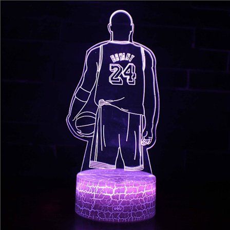 JUSTUP LED Basketballspiller Natlampe 3D Illusion Lampe Basketballspiller Gavelys med Fjernbetjening 16 Farver --- Golfer