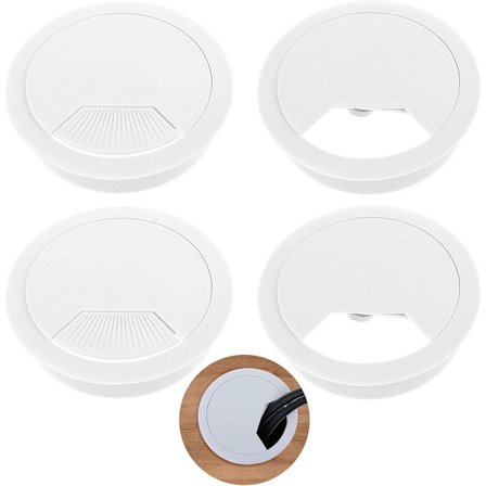 stk - Kabelgjennomføring - Ø 60mm - Kabelgjennomføringer for skrivebord - Kabelhåndtering for skrivebord - Hulldeksler for organisering av 