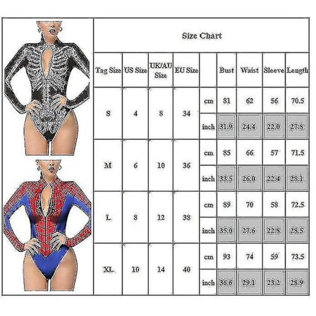 Kvinnor Spiderman Skeleton Bone Ram Leotard Body Halloween Party Fancy Dress Cosplay Kostym