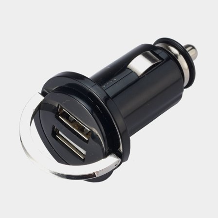 Caricatore 12/24V / caricatore per auto, incassato, nero, 12 V / 24 V, 2.1 A, USB-A + USB-A