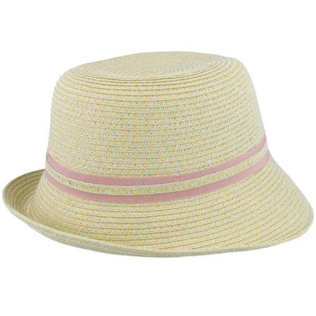 Seeberger - Gul straw Hatt - Cloche With Ribbon Trimming Honey-Powder Red Straw Hat @ Hatstore