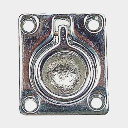 Deck fitting, 45 mm x 38 mm, chromed brass