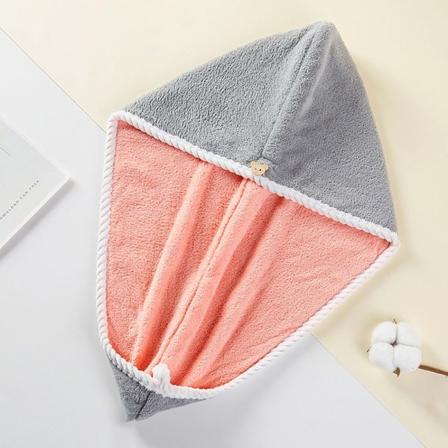 Coral Velvet Hair Torkhandduk Förtjockad Hårtorkande Handduk GRÅ GREY