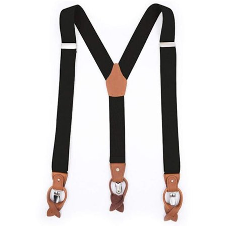 Herre Brede Justerbare Y-formede Seler Elastisk Clip-on eller Knap Aftagelig