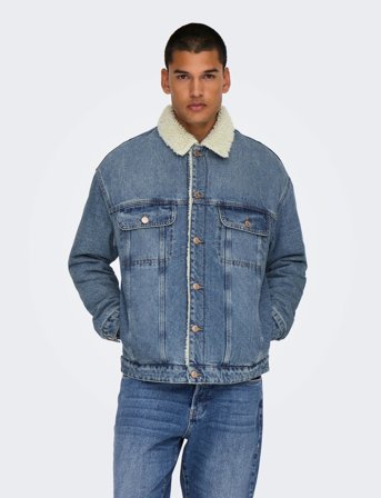ONLY & SONS Onswilson Sherpa Dbtint 0970 Dnm Jacket - Blue - XL