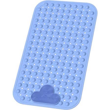 Dusjmatte sklisikker anti-mugg, 70 x 40 cm TPE-materiale dusjmatte sklisikker med fotmassasje, trygge sklisikre dusjmatter for innvendig dusj