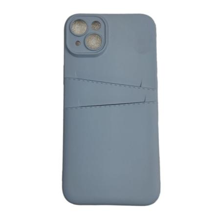 iPhone 14 Plus -kuori - mikrokuituinen silikoni Kaksinkertainen korttipaikka Blue