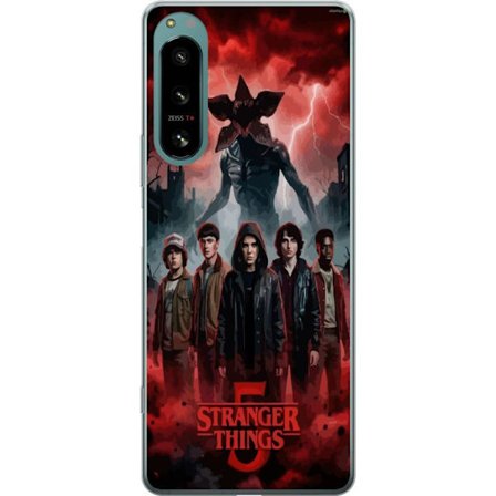 Yhteensopiva Puhelinkuori Sony Sony Xperia 5 IV Pimeä Stranger Things -inspiroima fantasiakuvaus salamalla, dramaattisella taivaalla ja intensiivisel