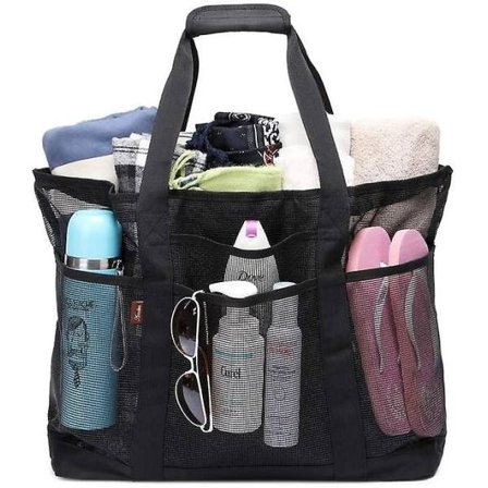 Slidstærk, stor mesh strandtaske til damer, taske