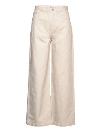 Tjw Claire Hr Wide Herringb Vide Jeans Beige Tommy Jeans