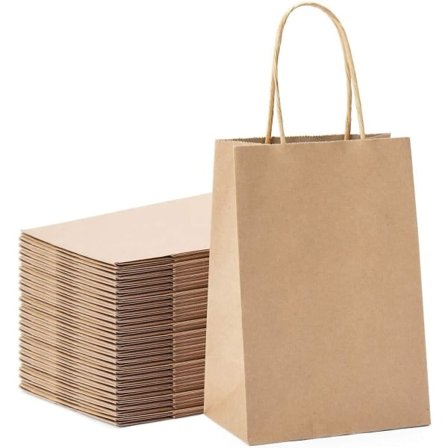 50 stk. Partyposer Kraft Gavepose 20.3X 11X 27cm Brun Shopping Papirpose med Tvinnede Håndtak for Festgave (Gul) -KK-