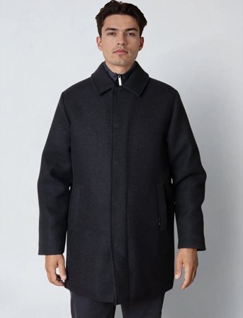 Clean Cut Copenhagen Hasting Wool Coat - Navy - XXXL