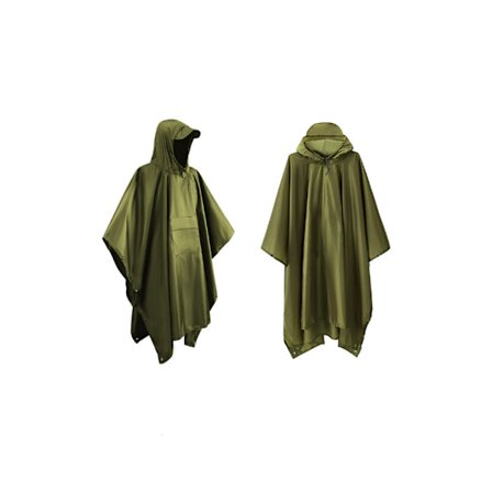 Lätt, Vattentät, Återanvändbar och Andningsbar Poncho med Huva