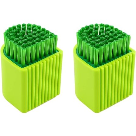 2 stk Silikon Vaskbørste Skrubb Hjem Tekstil Vask Børste Dobbelt Bruk Skrubbe Børste for Klær Undertøy Sko