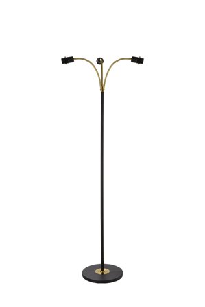Aneta Lighting LJUSDAL golvlampe 3-arm svart/matt messing, 3xE27