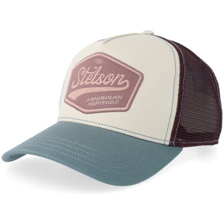 Stetson - Grå trucker Keps - Pastel Blue/Ecru A-frame Trucker @ Hatstore
