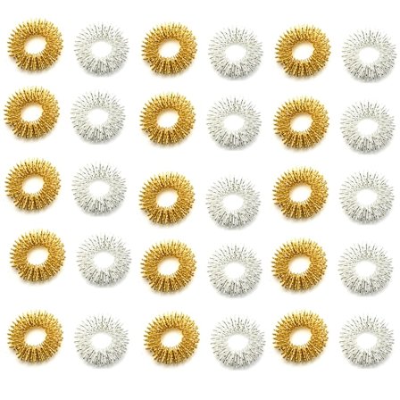 30 stk akupressurring, massasjeringer for fingermassasje