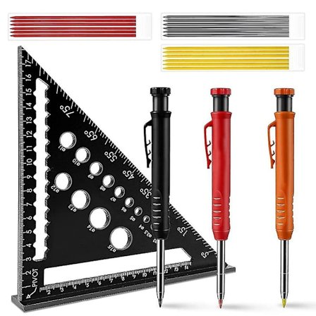 Carpenter Pencils Mechanical,3d Angle Hole Measure Gauge Protractor With Mechanical Pencil For Woodworking Tools Gifts