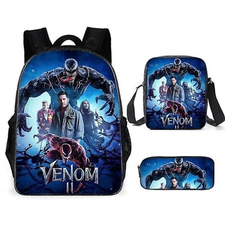 Venom-koululaukku, anime-muistikirja, kannettava tietokoneen reppu, koululaukku, laukku, kynäkotelo, 3-osainen sarja