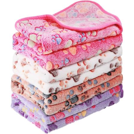 Galaxy-pakke med 4 hundetæpper til hund med poteprint til små og mellemstore kæledyr (hvid, kaffe, lyserød, lilla, lille)