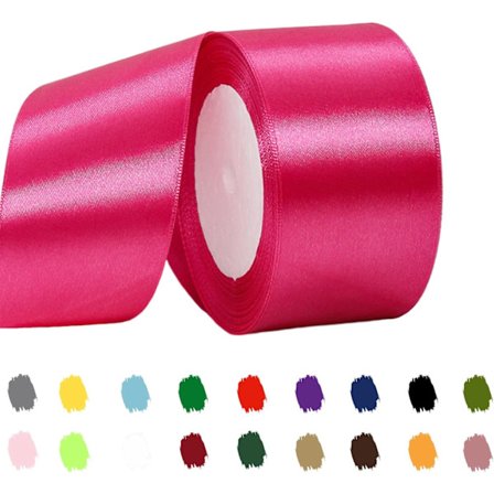 Rosa bånd 50mm for gaveinnpakning 22m, lys rosa satengbånd 50mm bredt for å lage kake, hårsløyfe, polyesterbånd juledekorasjon, bryllup