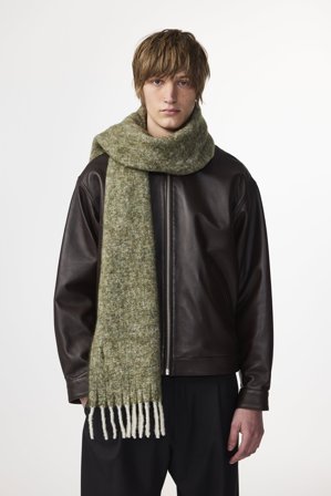 NN.07 Scarf Two 9006 Scarf Male Green Wool Blend