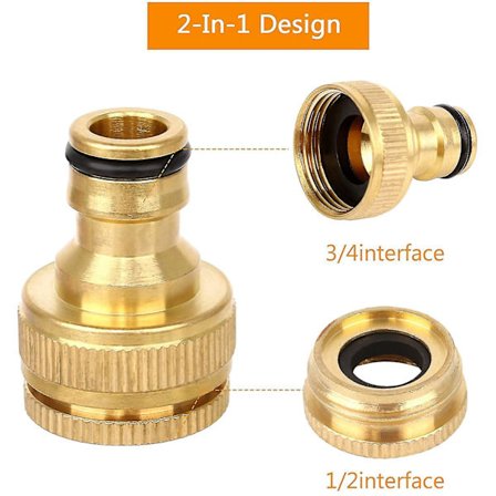 5 stk messing slangekobling kran kobling tilkobling hunngevind kran