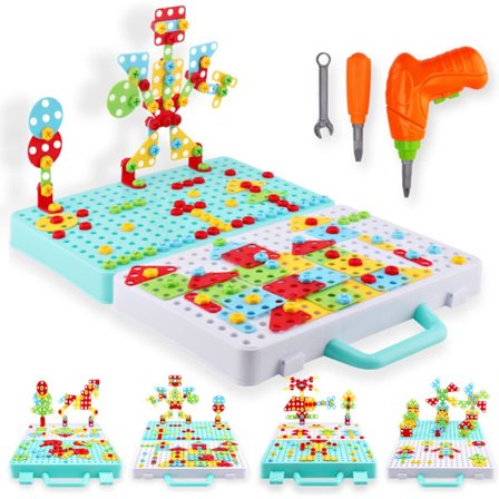 276 Stora Byggstenar för Barn 3-10 År, Kreativ Mosaik D