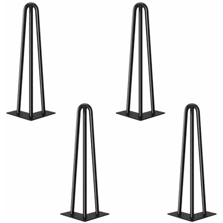 Skandinaviske møbelben 4 stk. Diy Pin Feet bordben stoleben med 20 skruer + 4 benbeskyttere, H25cm-3 stenger KLB