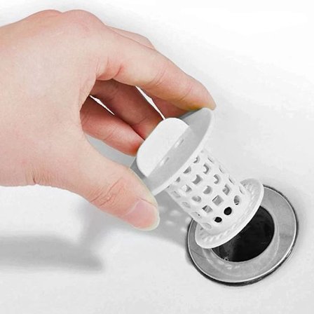 Hårfelle for badekar og avløp / Filter - Samler opp hår Hvit